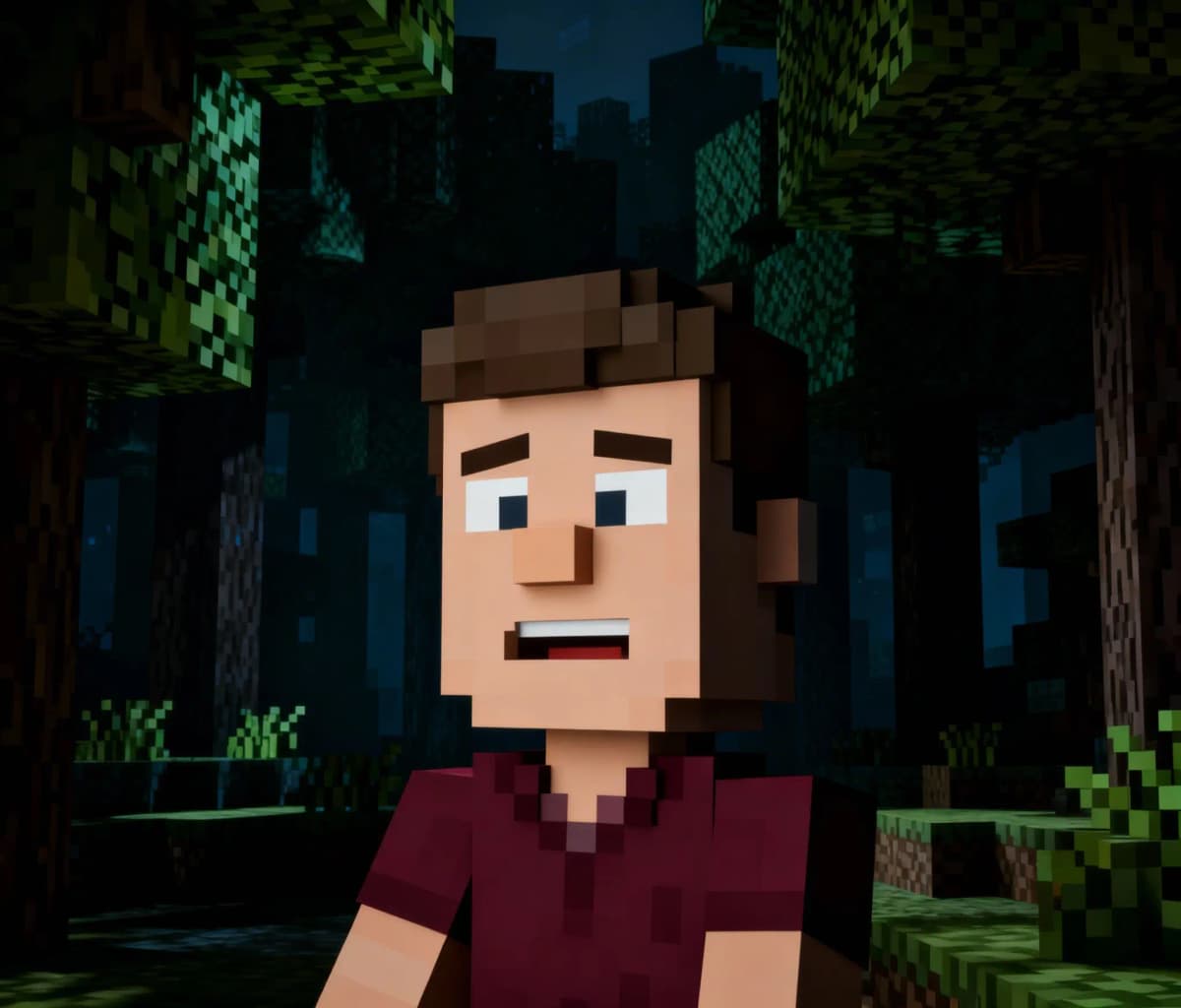 AI Minecraft generator forest scene example