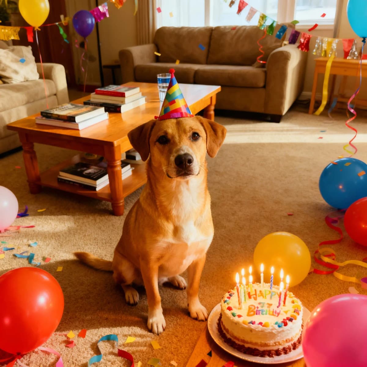 AI pet birthday memory card example