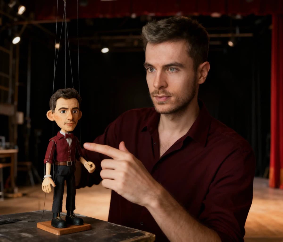 AI puppet music scene example