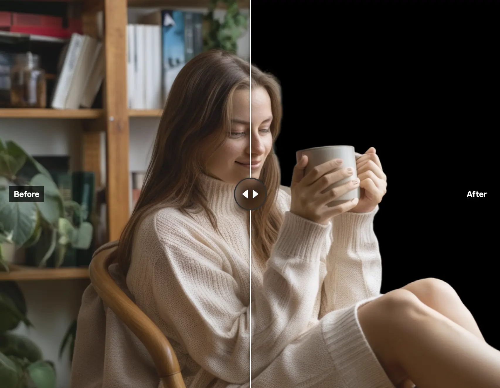 Removedor de fundo AI, detecção precisa de bordas