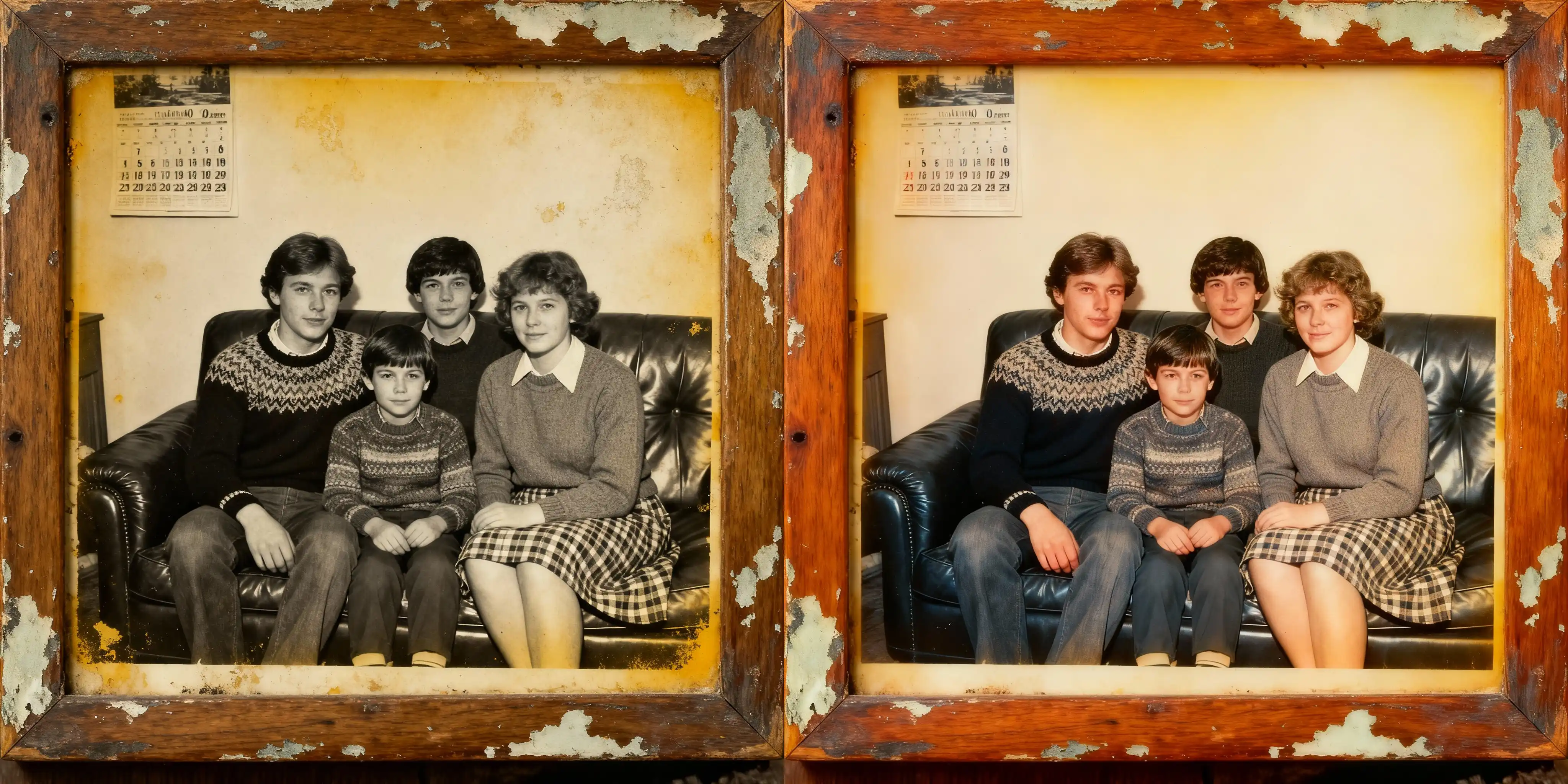 AI removing damage from old photo