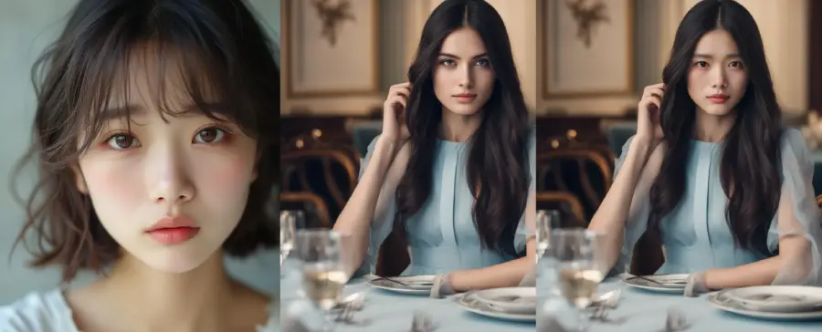 AI face swap with lighting adaptation