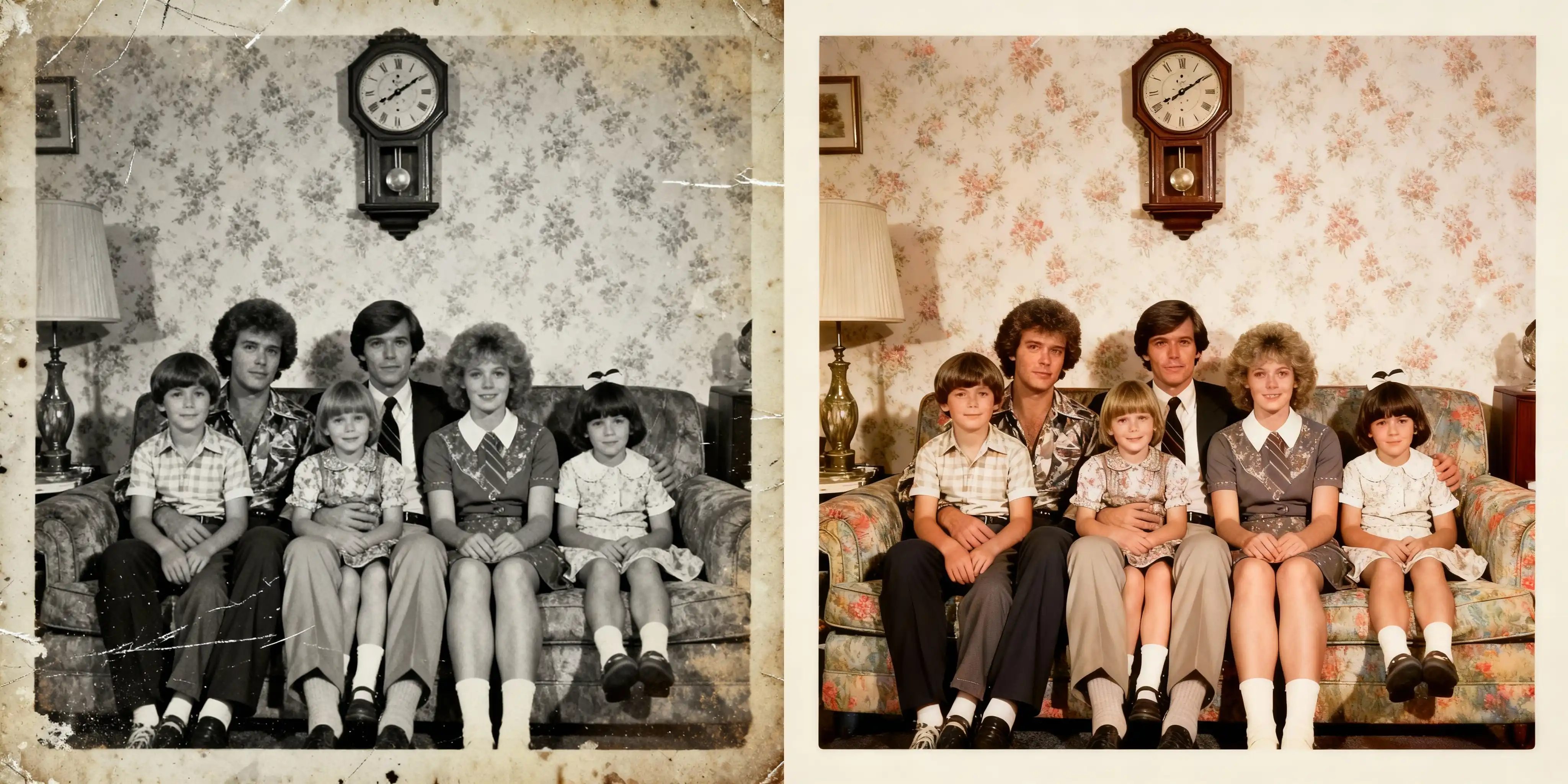 One-click AI old photo restoration