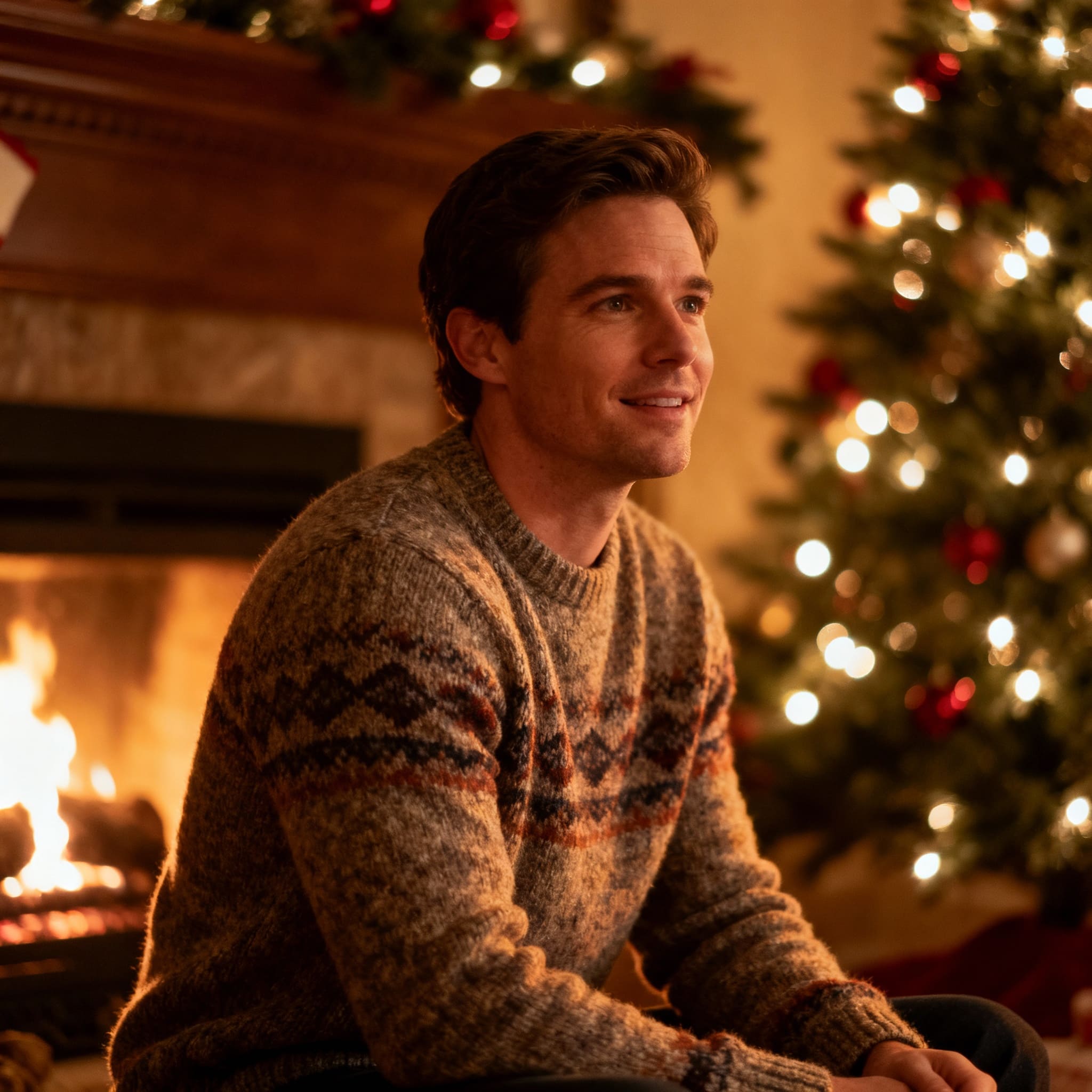 Efecto de vídeo bokeh con luces navideñas